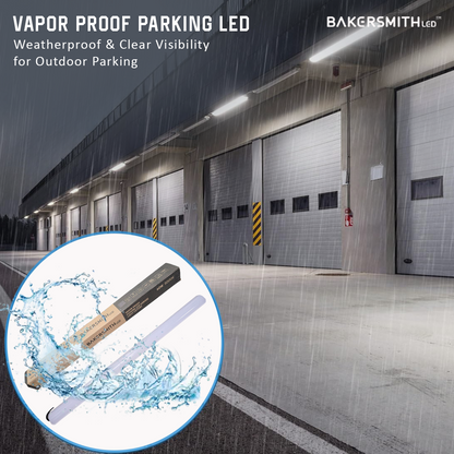 Bakersmith LED Vapor Proof Parking Garage Light Fixture, 4ft LED Shop Light, 60W 6400 Lumens, 4000K Neutral White, Durable Indoor/Outdoor Commercial Light for Garage, Workshop & Warehouse