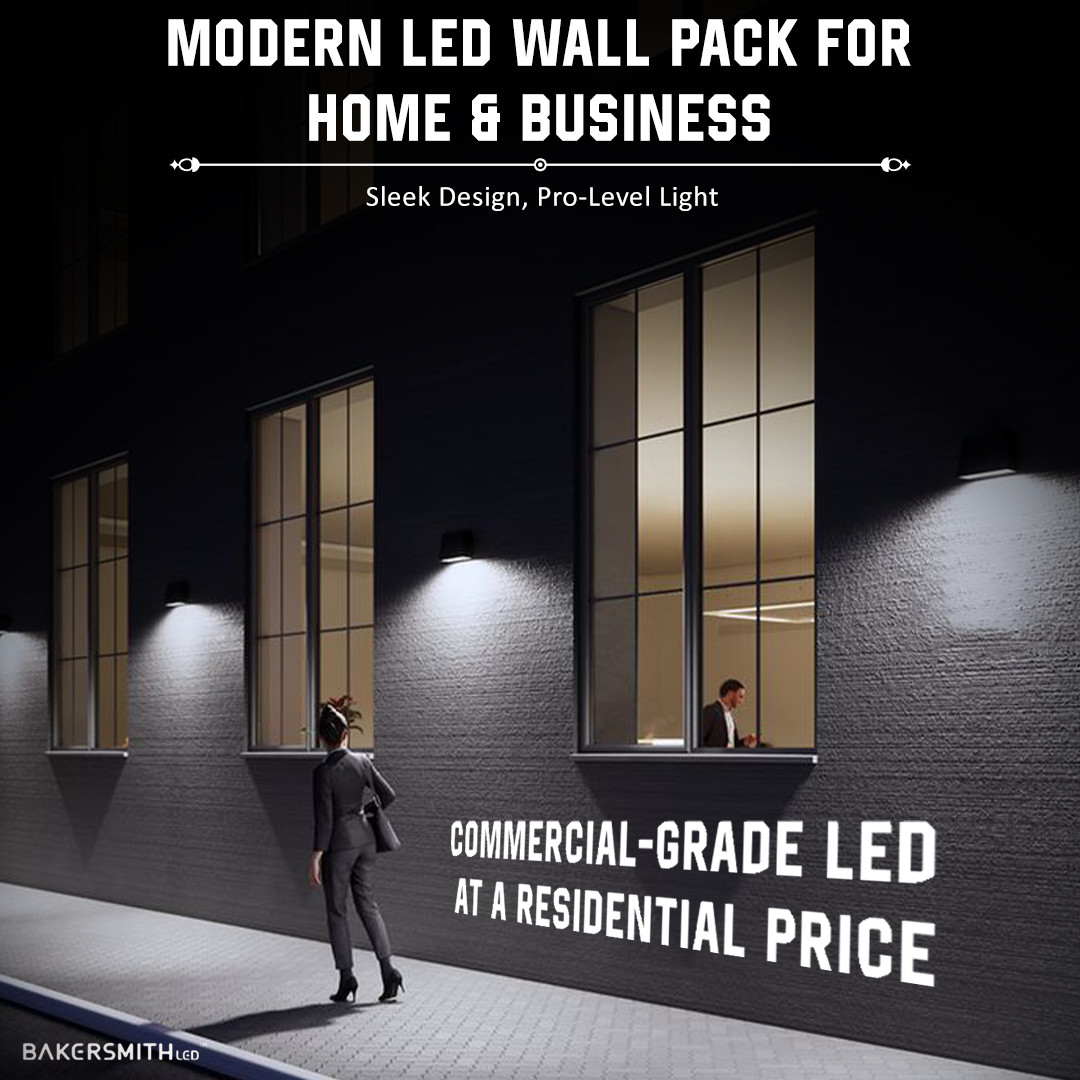 60W LED Wall Pack Light – Waterproof Outdoor Commercial Wall Fixture, 6600 Lumens, Energy-Efficient Exterior Security Lighting